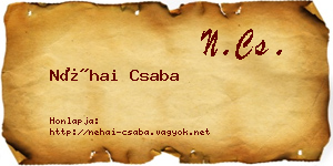 Néhai Csaba névjegykártya